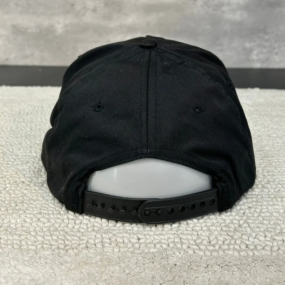 90s Vintage Pontiac Snapback Trucker Hat OSFA Dad Cap Black Car Guy Spellout